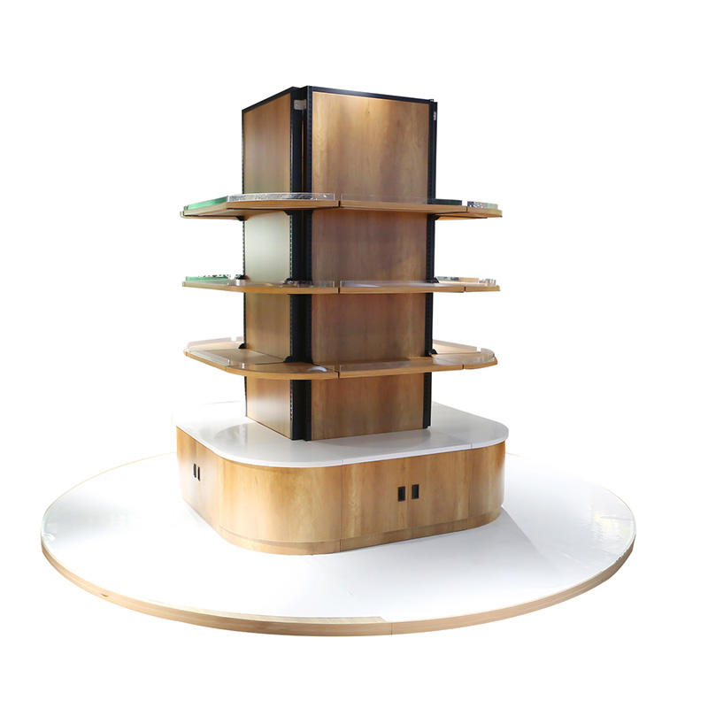 BZ-GM-20210302 Teak color cylindrical shape sturdy stable and corrosion-resistant Steel wood shelf